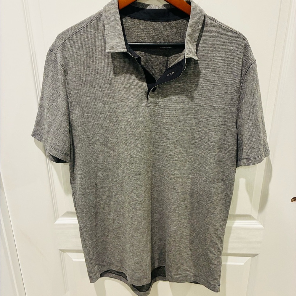 Lululemon Men's Evolution Short Sleeve Polo Shirt Heathered Gray Size XL
